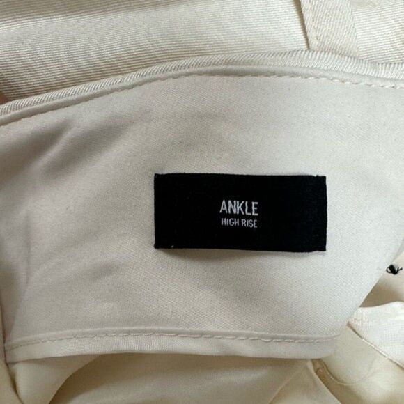 Express Linen Cream High Rise Tapered Ankle Pants Size 14 - Picture 8 of 8